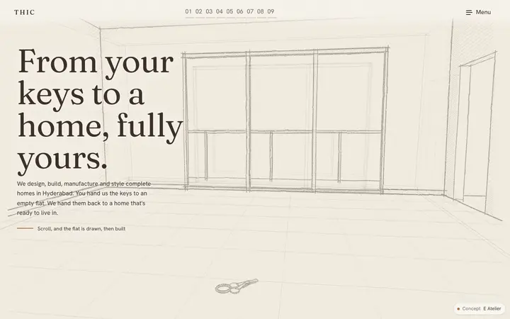 Homepage of The Home Interior Company on a desktop screen